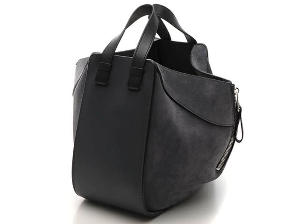 Loewe Hammock Shoulder Bag Anthracite Gray Black Calfskin Suede - Picture 2 of 9